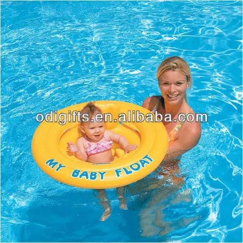 Creamy White BESPORTBLE 1 PCS Baby Swimming Pool Floating Inflatable Swimming Pool Swimming Ring Children Chair Seat Floating Parent and Baby Cartoon Pattern Water Supplies