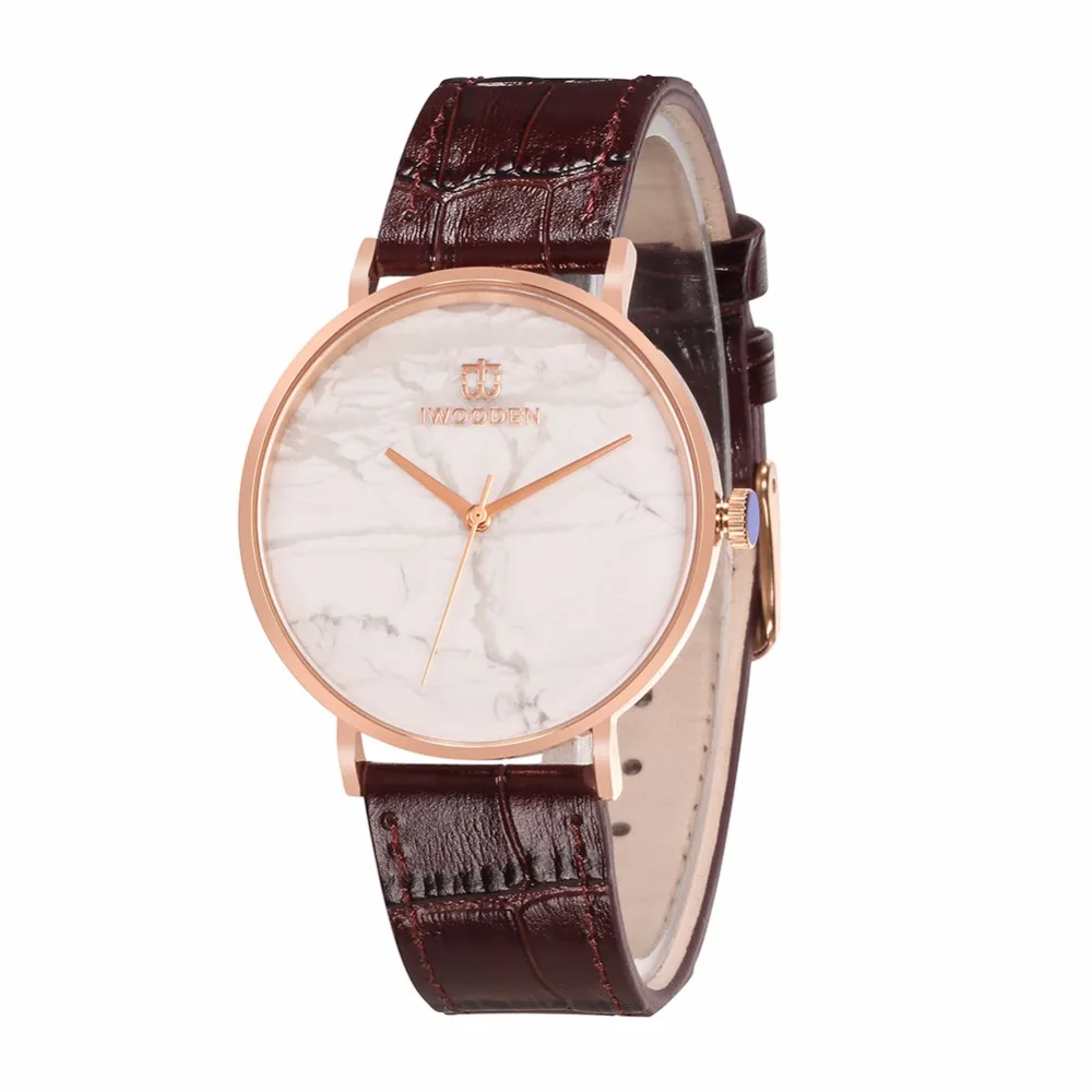 Wholesale Slim Quartz Watch Marble Stone Dial Stainless Steel Case Waterproof Wrist Watch Men