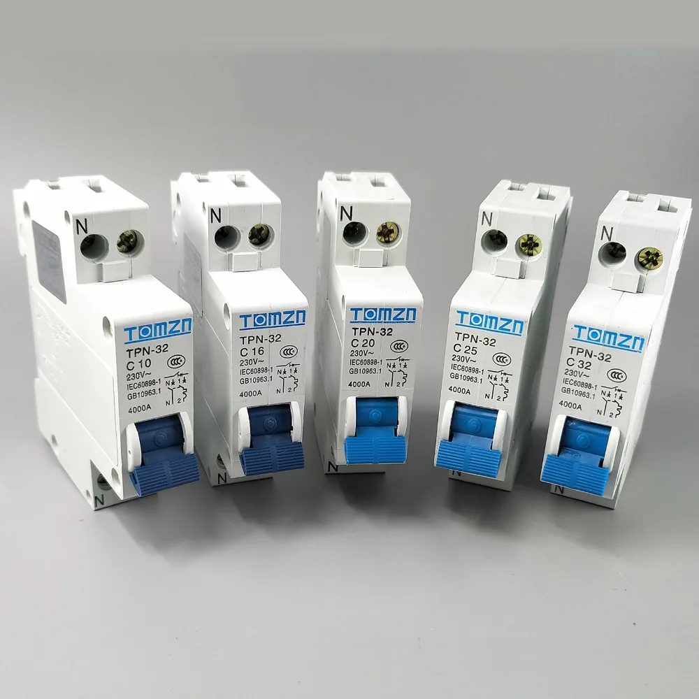 TPN 1P+N Mini Circuit Breaker MCB 10A,16A,20A,25A,32A
