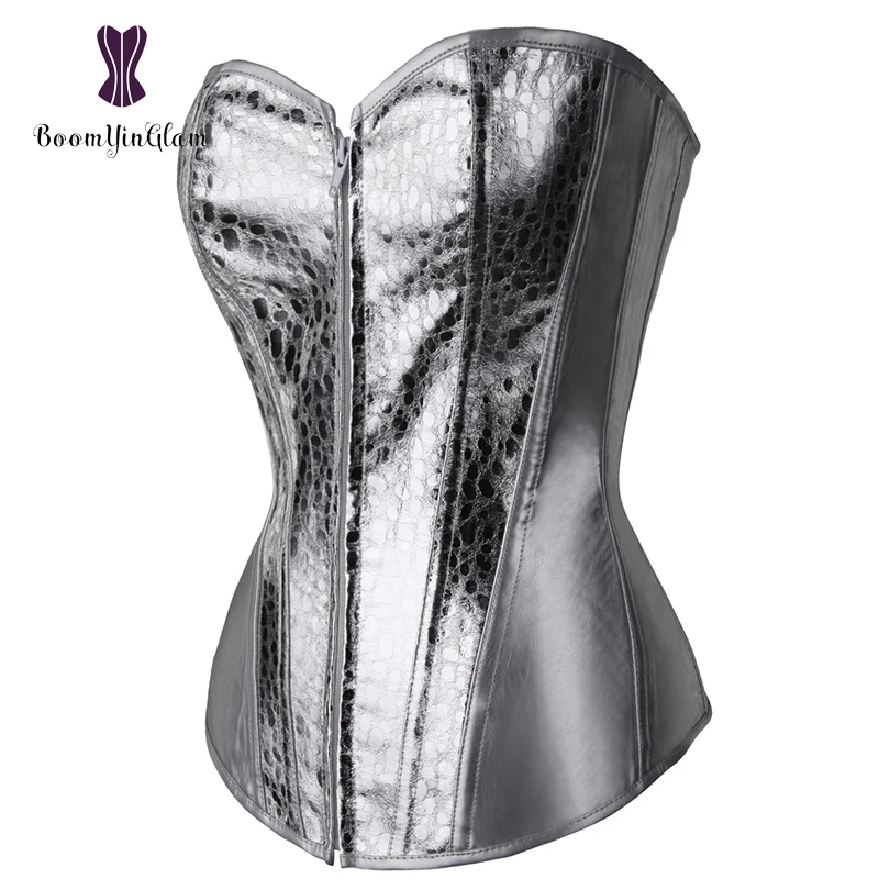 silver sparkly corset bustier