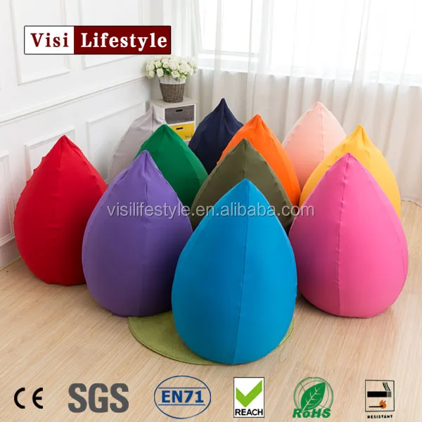 Yiwu Visi Classic Pouf Soft Living Room Bean Bag Chair Wholesale Sofa Cover Stretch
