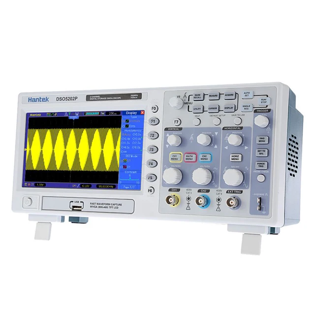 Produktbild von Hantek DSO5202P Digital-Speicher-Oszilloskop – 200MHz, 1GSa/s, 2 Kanäle, 7-Zoll TFT, Für Entwicklung & Service