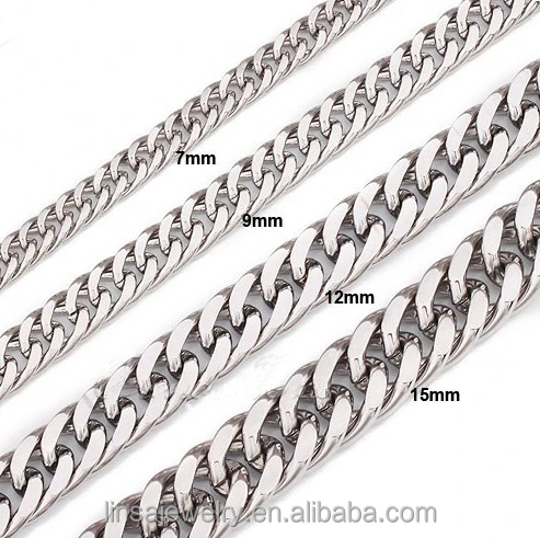 Stainless Steel Curb Chain Necklace 
