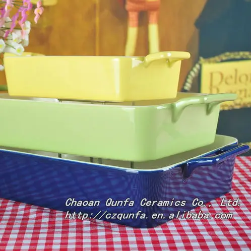 Керамическая квадратная снэк-инструмент для сковорода гриль пластины с ручкой QFF13-111103