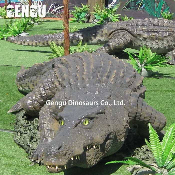 water park life size animal statue animatronic alligator model