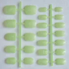 Satin Glitter Shimmer Light Green 24 Pcs Sweet Candy Short Artificial False Fake Nails Full Wrapped Tips F28-N0122