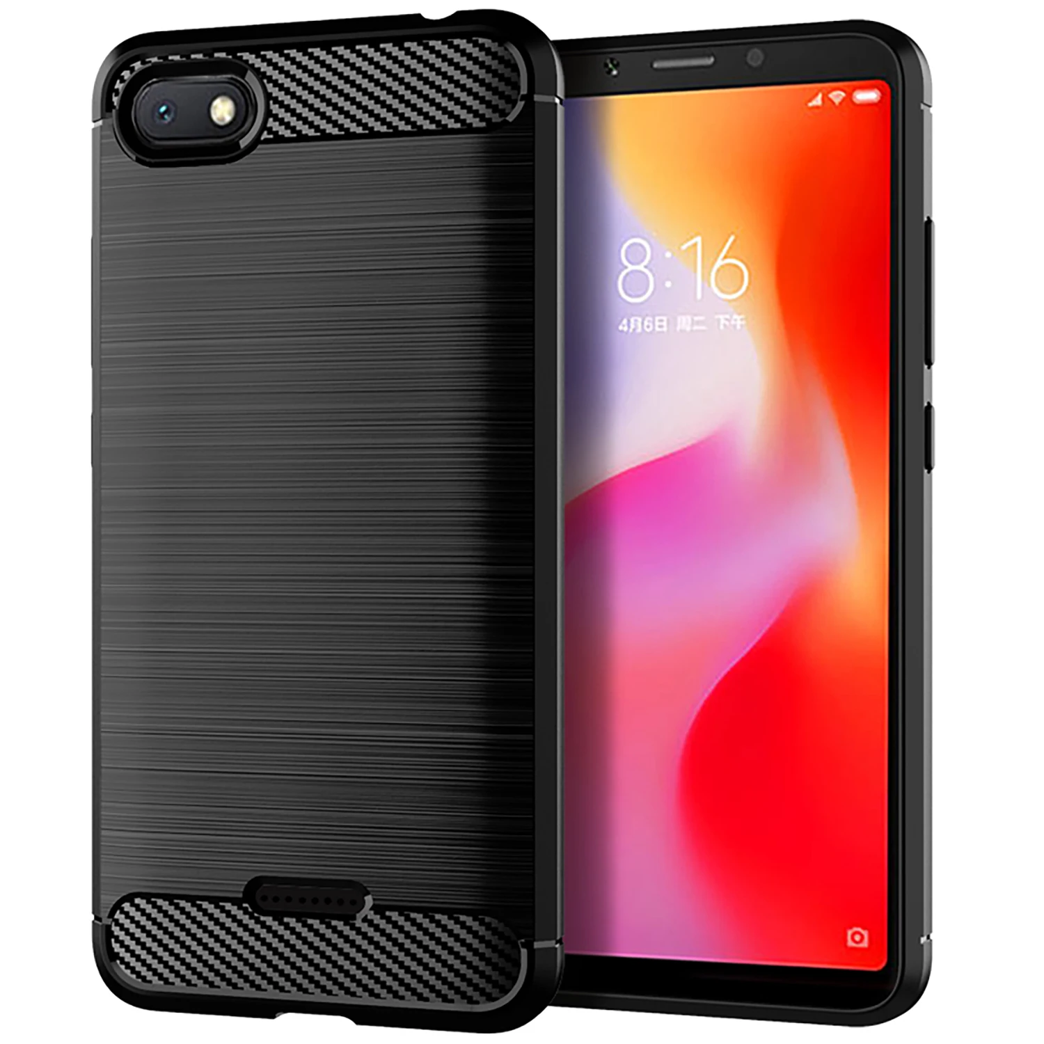 Carbon Fiber Shockproof Soft Tpu Back Cover Mobile Phone Case For Xiaomi Redmi 6a Buy Mobile Phone Case For Redmi 6a Back Covers For Redmi 6a Cell Phone Case For Redmi 6a Product