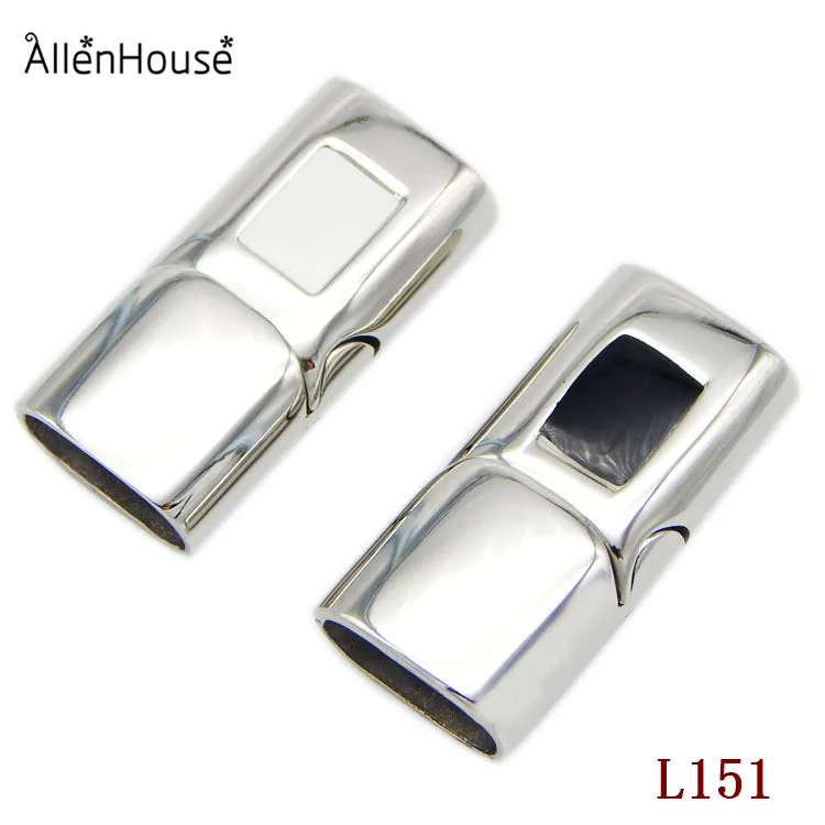 316L Stainless Steel Flat Clasp for Interlocking Leather Bracelet