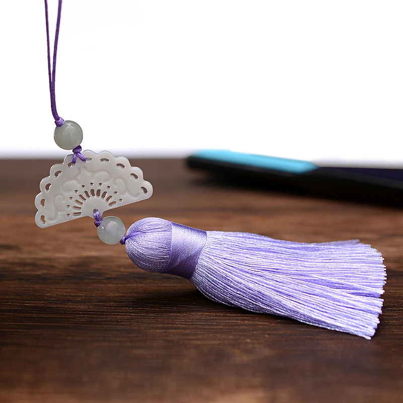 Производитель LONGJIE продает подвеску в виде веера из разноцветных ракушек ручное вязание китайского узла Закладка