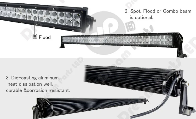 55 Inch 312w Curved 4x4 Led Light bar for SUV Car Auto Parts