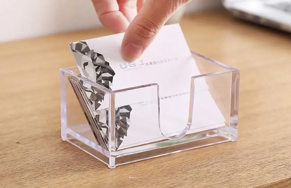 Прозрачный пластиковый акриловый настольный офисный Держатель для визиток ZNS00001