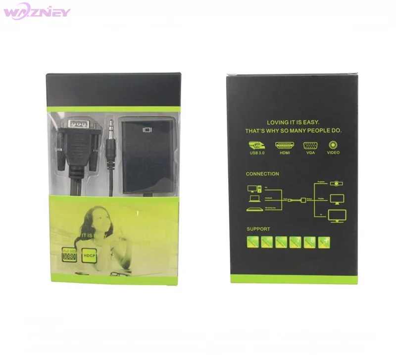 VGA конвертер HDMI кабель адаптер с аудио выход 1080P переходник внутренней резьбой питание через порт USB для портативных ПК к
