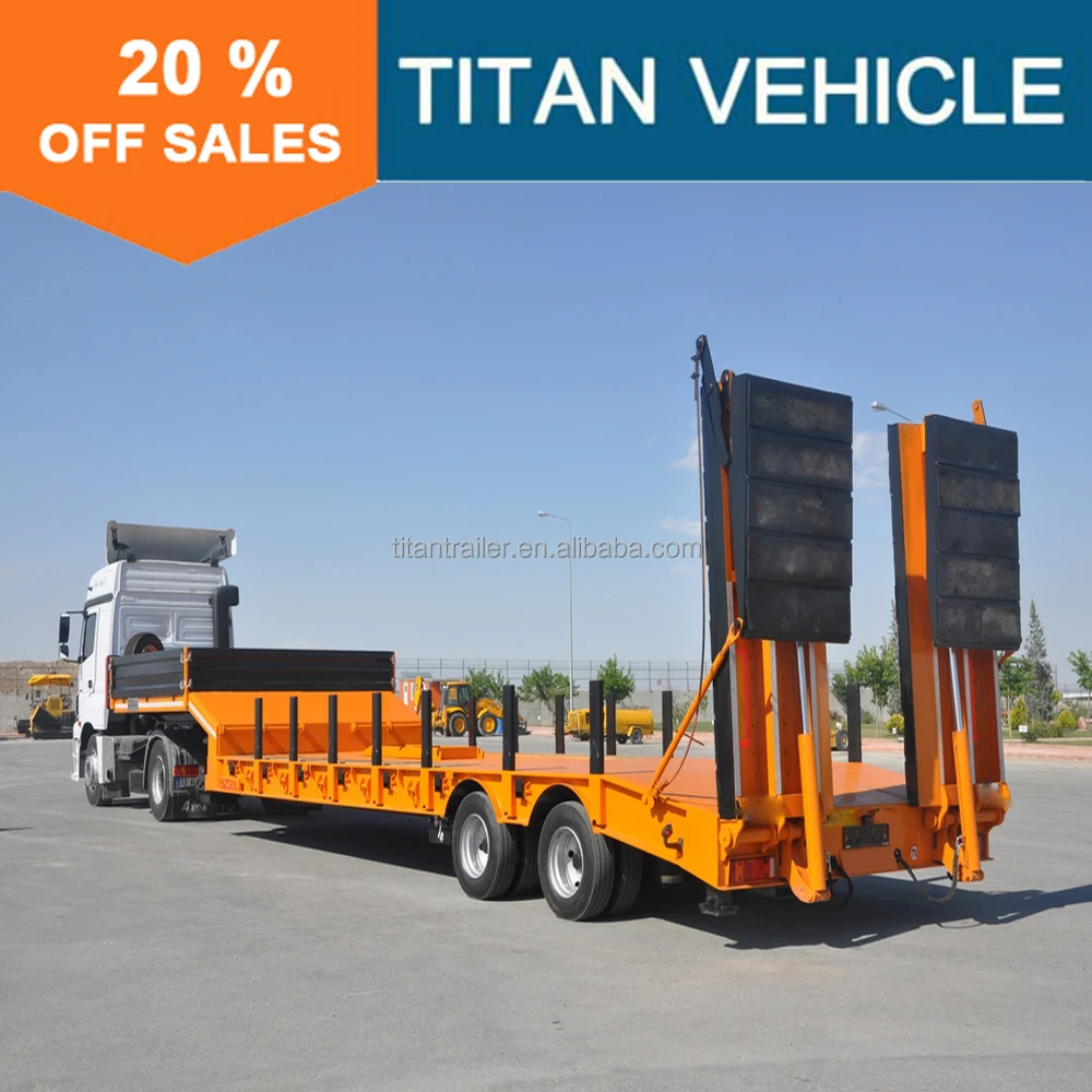 TITANヘビーデューティー2軸20トン ~ 50トン低床セミトレーラー低床