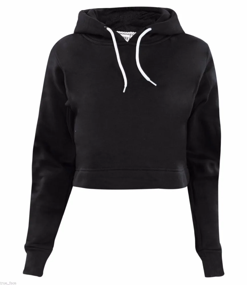 blank crop hoodie