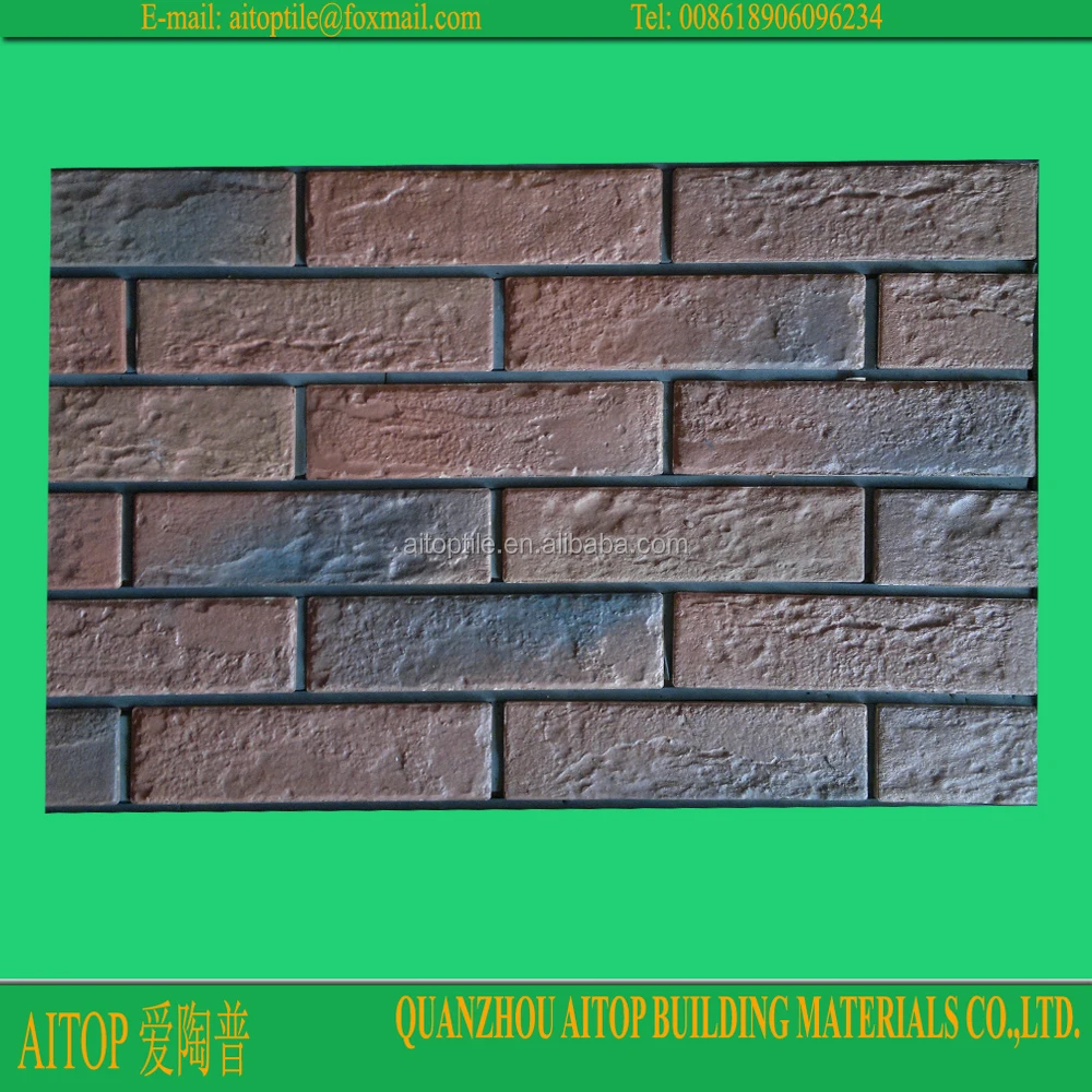 Оптовая продажа 60x240 мм облицовочная плитка для фасада виллы наружная глиняная кирпичная влажная