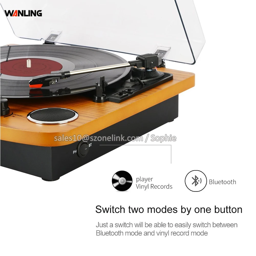 Record Player High Fidelity Turntable For Vinyl Records Built-in 4
