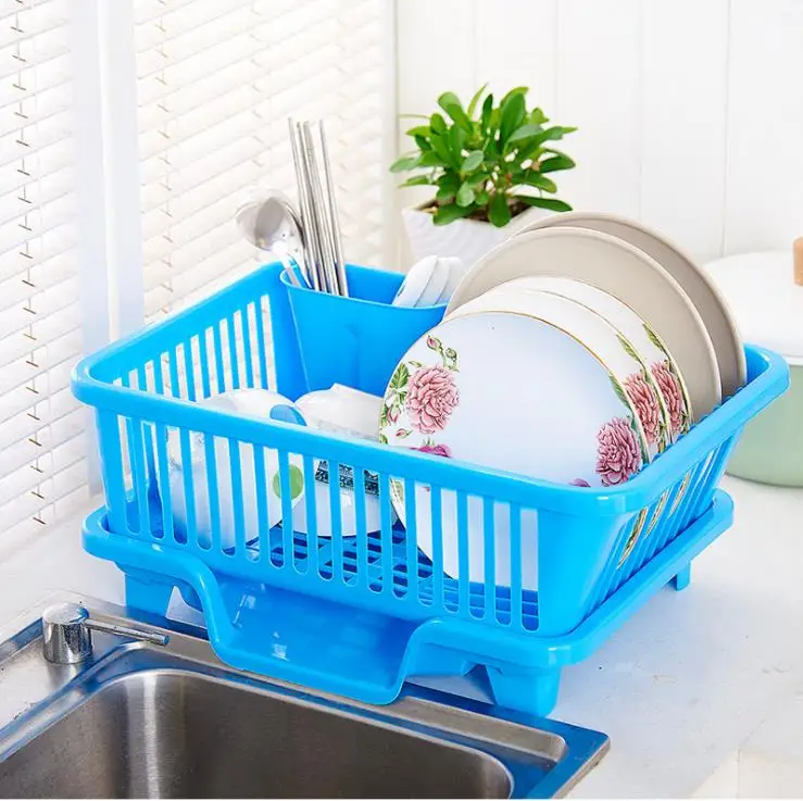 Custom Vegetable Plate Holder Basket Kitchen Plastic Dish Drainer Rack With  Tray