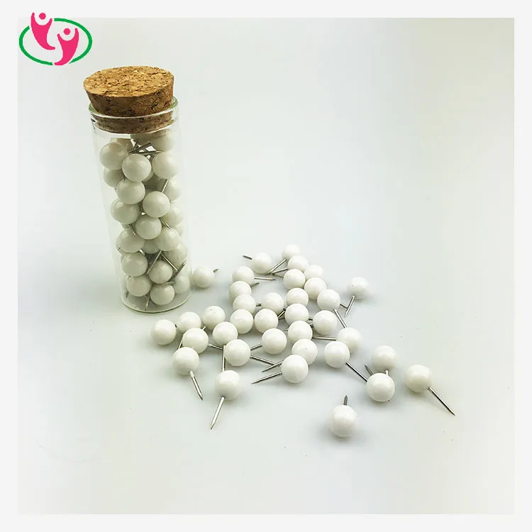 Пластиковая нажимная булавка белого цвета в форме круглой головы для Дорожной карты