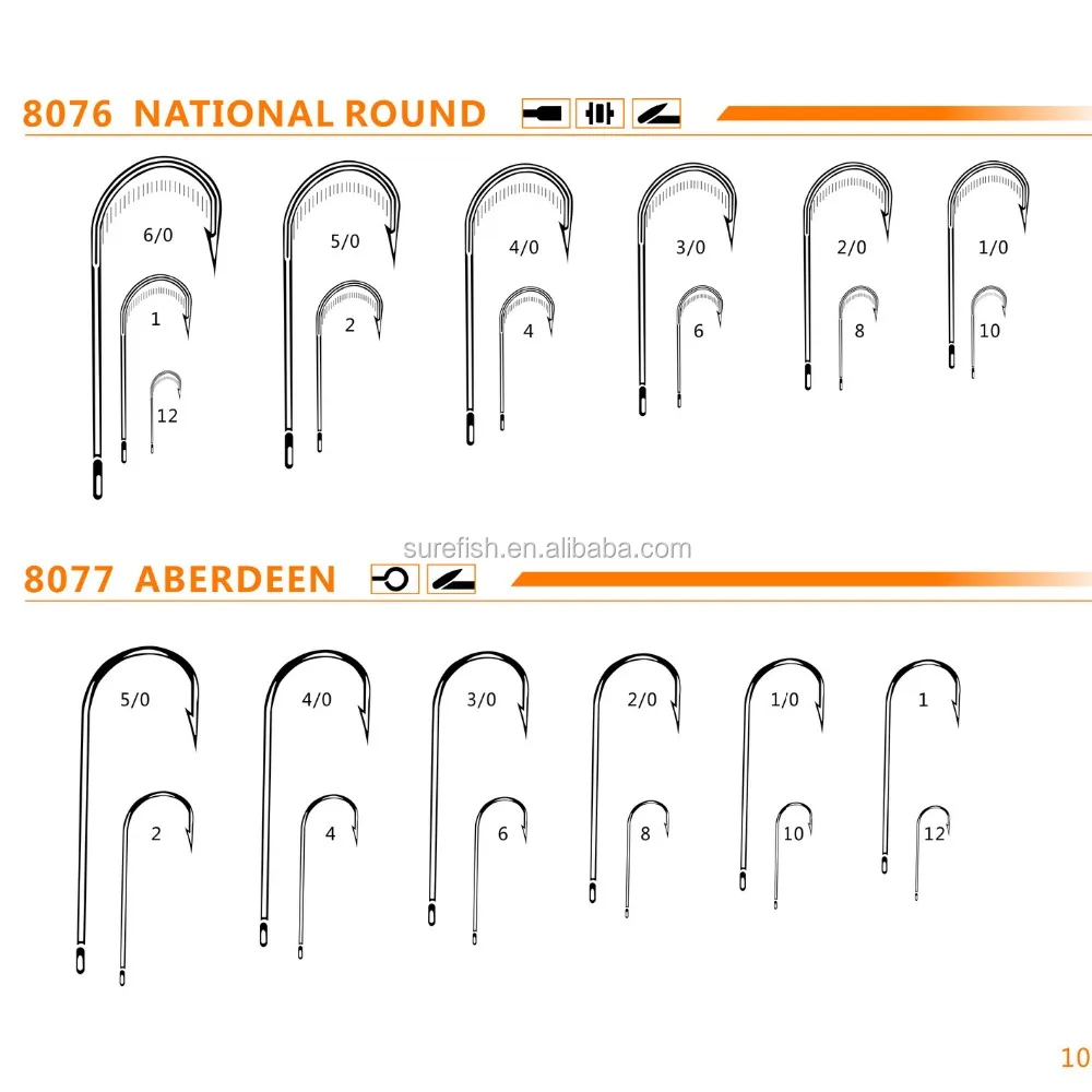 auberdeen fishing hook sizes Eagle Claw Aberdeen Gold / 8 Includes 180 pcs extra sharp Aberdeen hooks in six assorted sizes Crappie Panfish Fishing Hooks Aberdeen