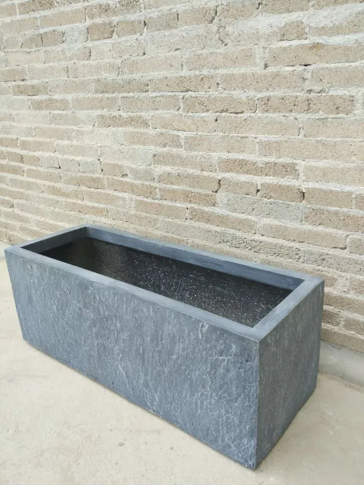 Factory Direct Lightweight Durable Outdoor Garden Rocked Stone Rectangle Pots Small Indoor Decorative Plant Pot Hanging Liner