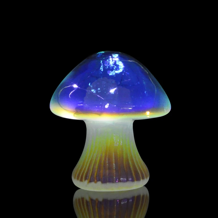 Creative hot sale glass Easter LED light mushroom tabletop decorations factory