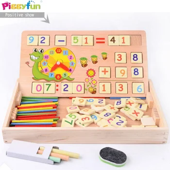 Montessori Mathe Spielzeug Ab 3 Jahre - Holz Zählspiel Mit Zahlenblöcken & Karten