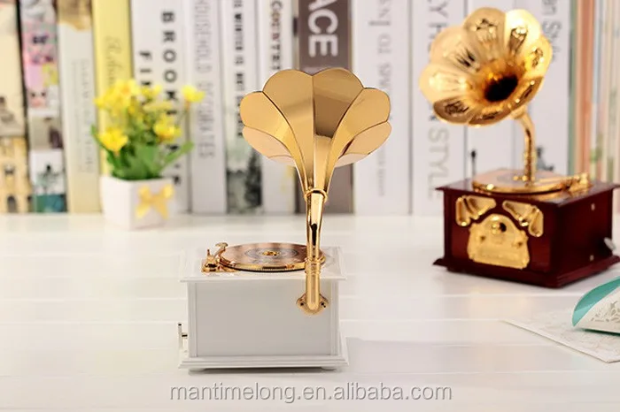 
 Ностальгические воспоминания! Винтажная музыкальная шкатулка граммофона, музыкальная шкатулка в стиле ретро с художественным диском  