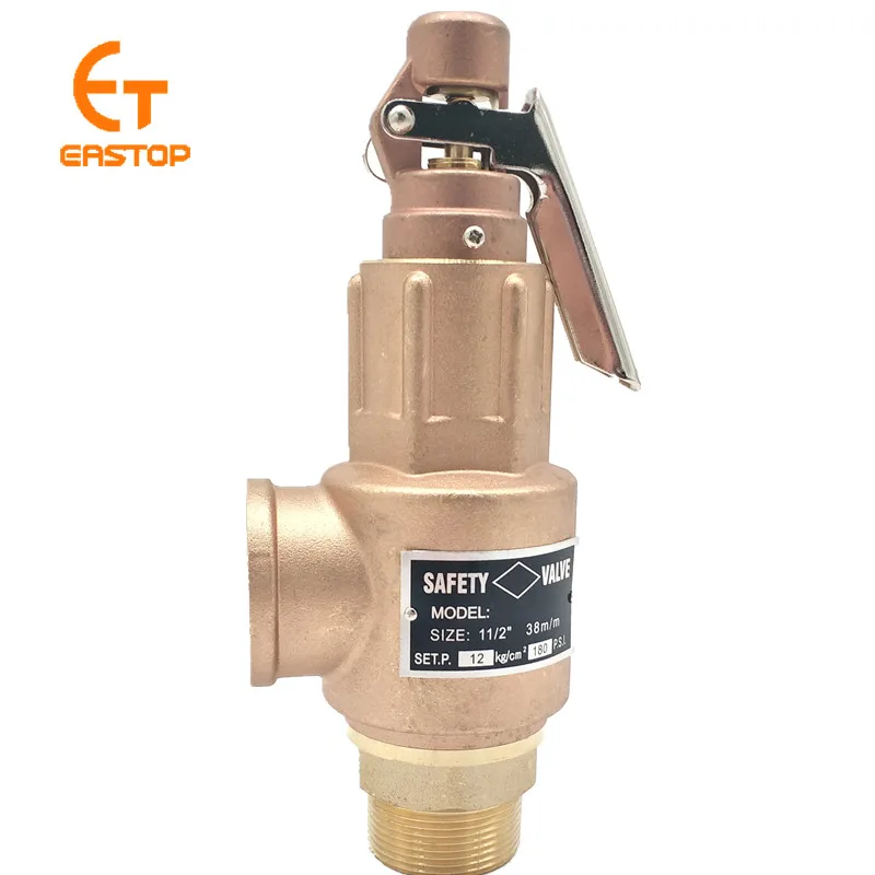 High-Pressure Relief Safety Valve for Boiler Steam Spring Full-Lift Thread Connection Brass Forging Control Gas Water Compatible