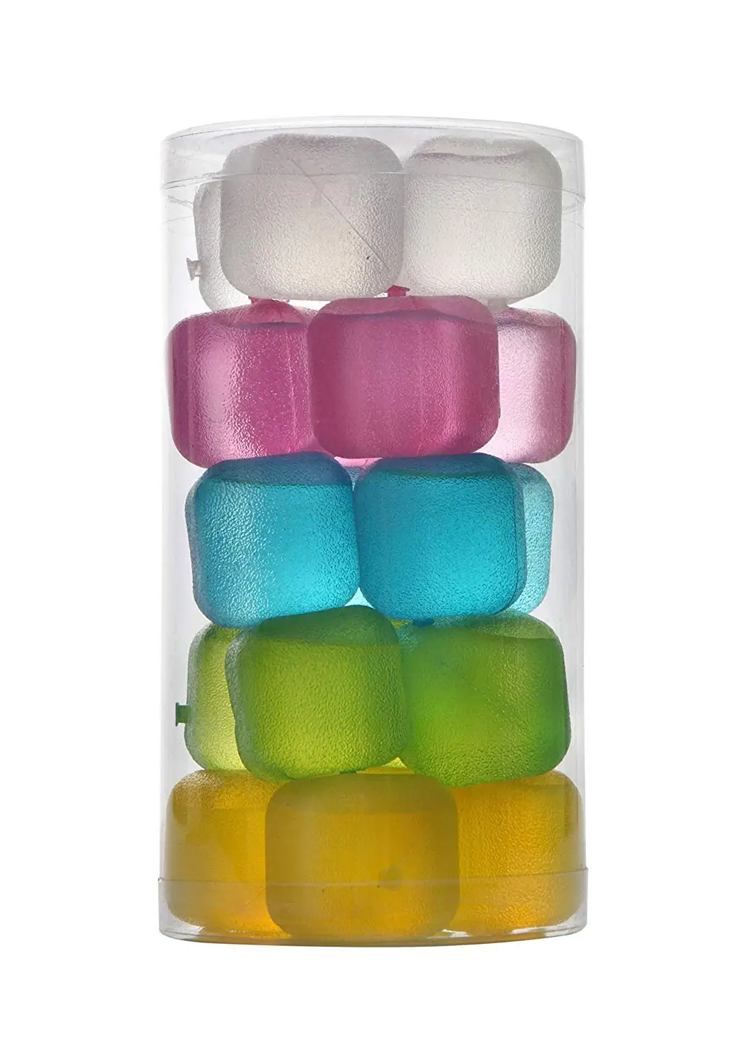 Bpa Free Plastic Refreezable Washable Colored Ice Cube Chills Drinks