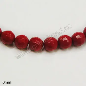 Gemstone Bead Imit. Red Sponge Coral Beads