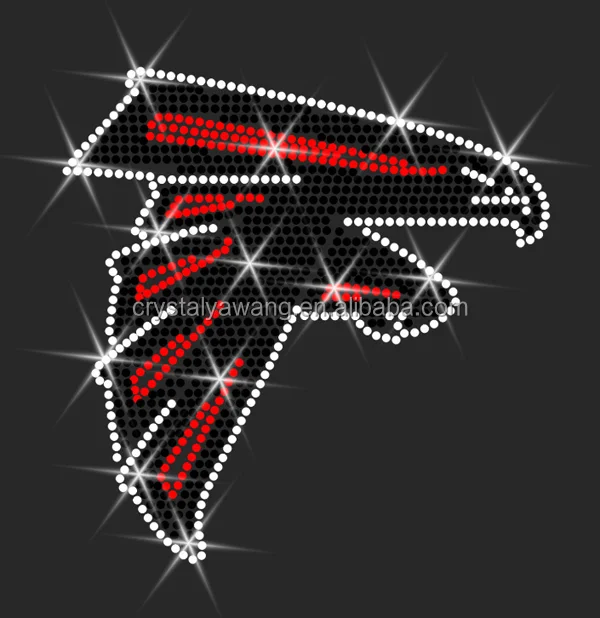 Wholesale wholesale atlanta falcons with hands rhinestone transfer iron on  t shirts From m.