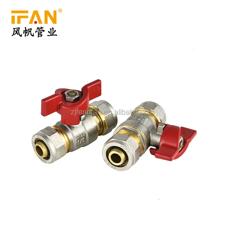 reliable pipe producer double color 81052 butterfly union brass Ball Valve 1/2FM for water/gas