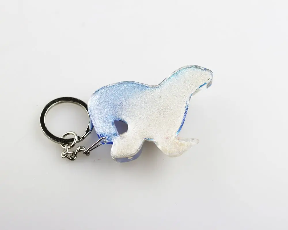 Цепочка для ключей из акриловой смолы в форме морской ракушки с образцом морской природы