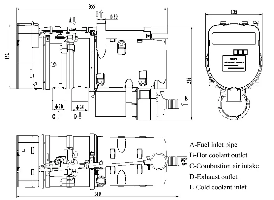 LCD Display Thermostat for Heating Fuel 9kw 12v Gasoline Water Liquid Parking Heater for Truck Bus Boat   