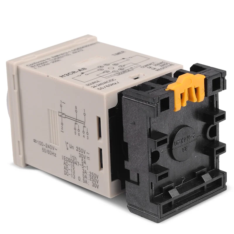  Relé de temporizador 8Pin AC100240V 1.2 segundos a 300 horas  H3CRA8 Control de perilla Relé de tiempo Relé temporizador de retardo para  mecatrónica de control automático : Herramientas y Mejoras del Hogar