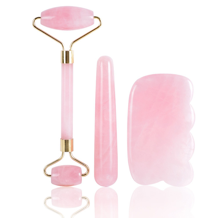Натуральный кристаллический розовый кварц Нефритовый ролик для массажа лица и массажный кожи самый большой валик из пеноматериала 18