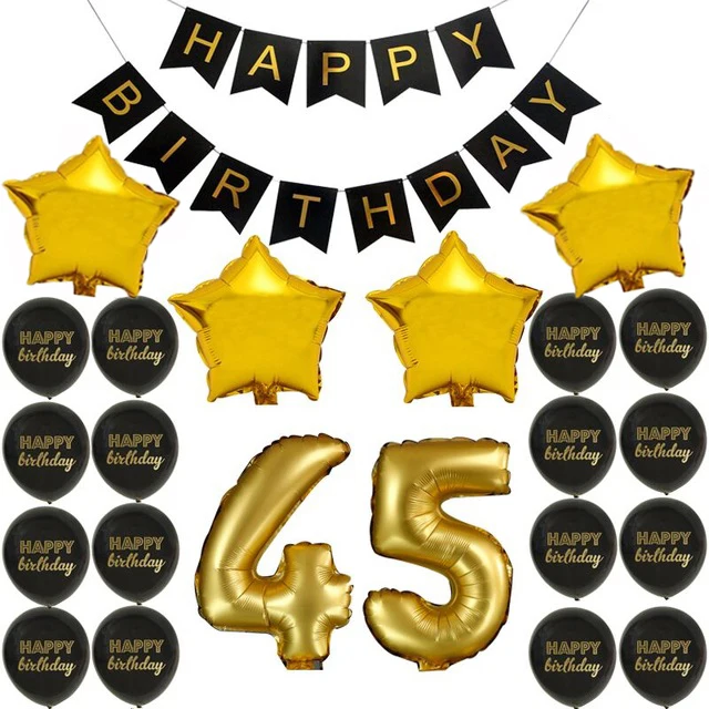 45th Birthday Sign 45th Birthday Banner Happy 45th Birthday Banners ...