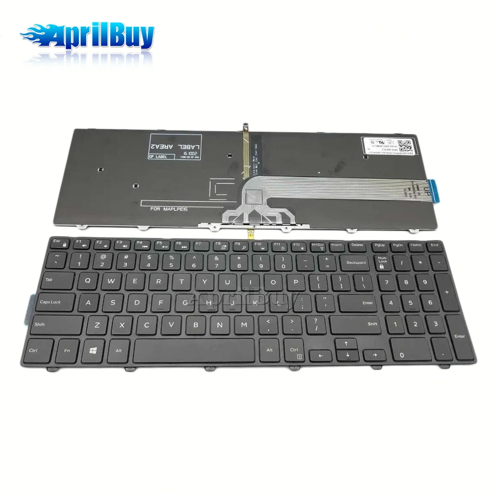New US Black English Backlit Laptop Keyboard Without palmrest Replacement for Dell Vostro 15 5590 V5590 5501 5502 Light Backlight 