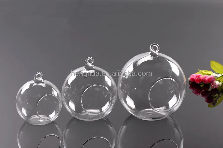 
 Подвесная стеклянная ваза для растений, Террариум с черной или белой металлической подставкой для украшения дома  