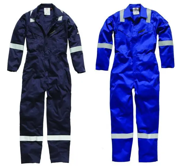Safety Coverall Men Poly Cotton Denim Overalls - Durable & Comfortable