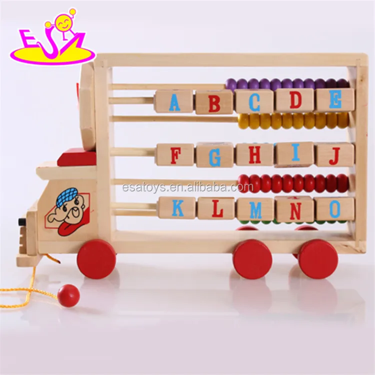 そろばん 木製 おもちゃ 6つの形状パーツ付き 木のおもちゃ 6点セット