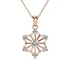 Collana con Pendente a Fiocco di Neve in Ottone Placcato Oro Rosa