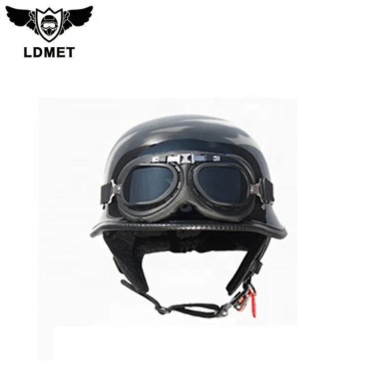 german motorcycle helmet mask dot Milwaukee Helmets MPH9741DOT Motorrad Style Gloss Black Half Face Biker FMVSS 218 standards German Style Motorcycle Helmet Thin