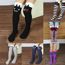 New Toddlers Kids Girls Knee High Socks School Cotton Tights Striped Stockings for Girls 1 8Y