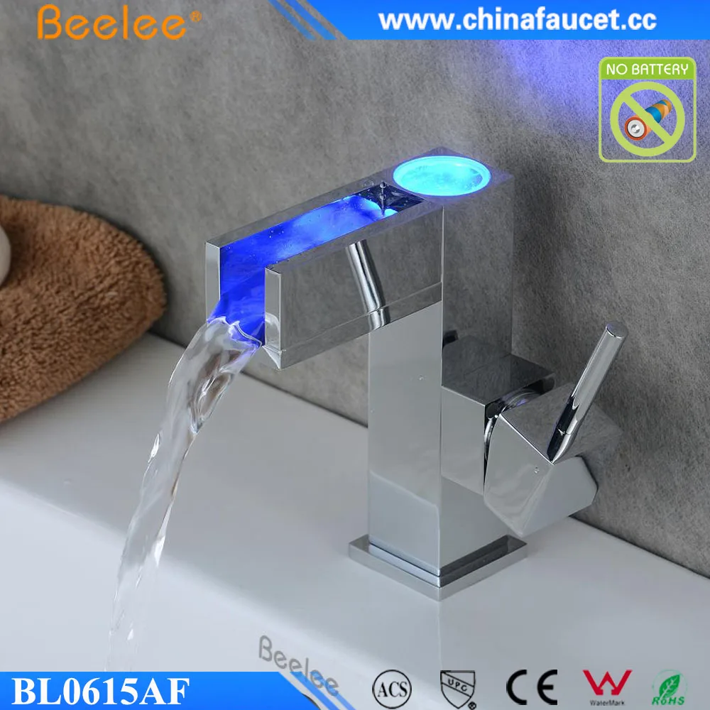 Beelee 新浴室水槽水龙头黄铜瀑布浴室led 水龙头 Buy 浴室led 水龙头 Led 水龙头 浴室水槽水龙头product On Alibaba Com