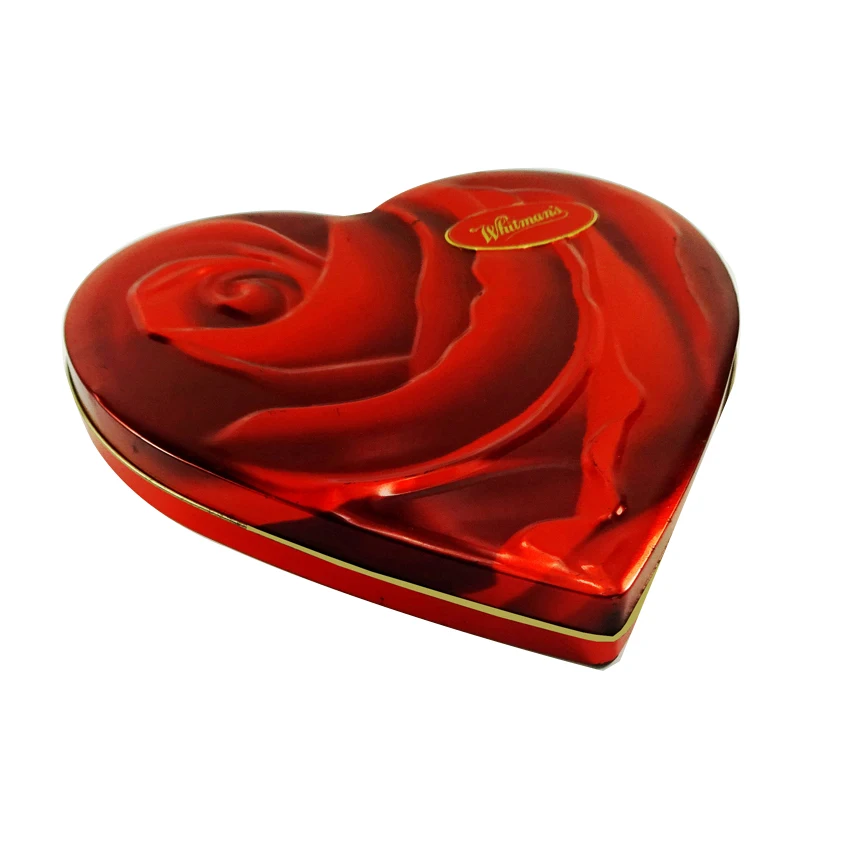 Пустая жестяная коробка в форме сердца для свадебного шоколада