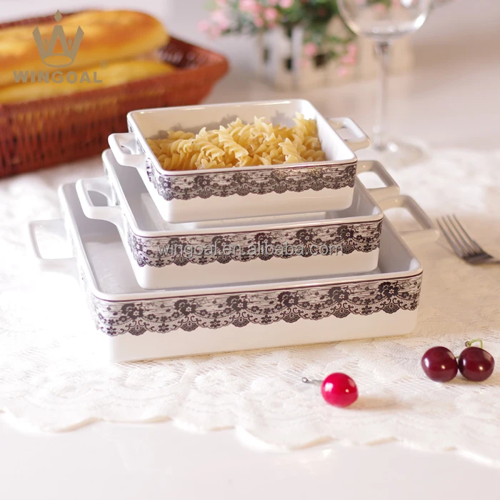 Набор посуды для выпечки из керамики безопасная посуда в духовке с ручкой