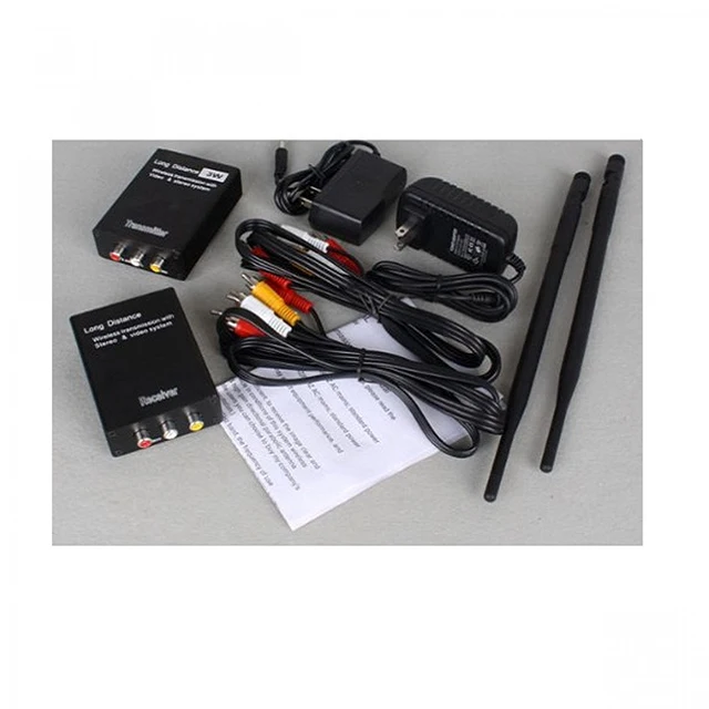 1 Watt High Power Wireless RCA Video Audio Signal Transmitter and Receiver