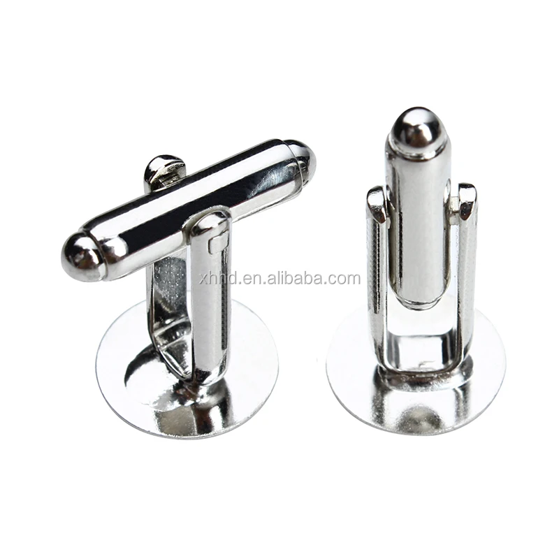 Модные круглые металлические запонки 6/8/10/12/15 мм, простые запонки, заготовки, пластина, фурнитура Cfflink