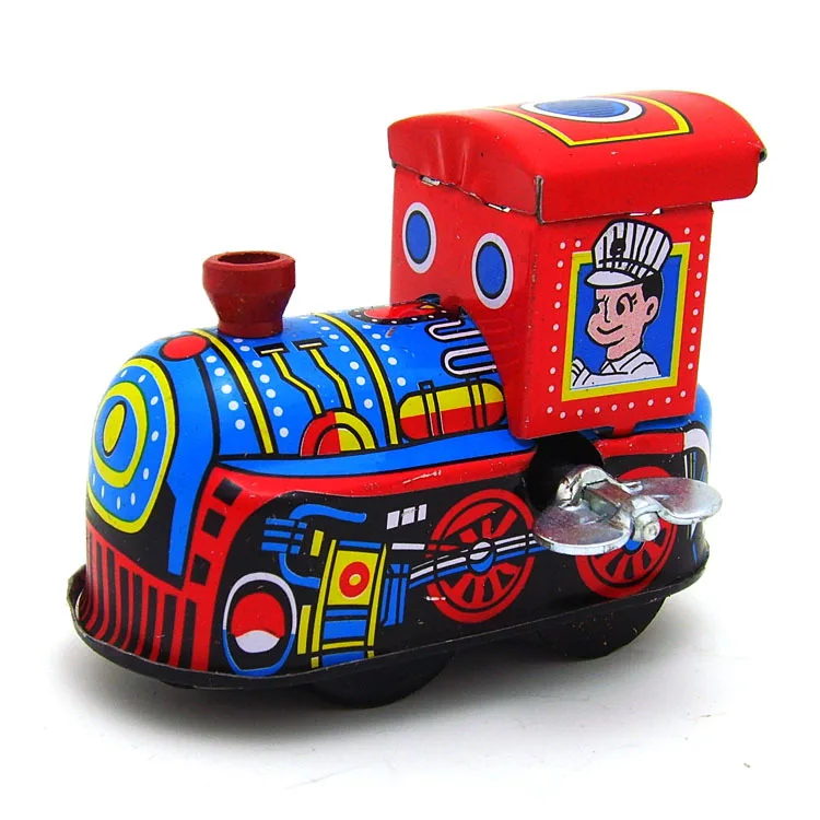 Retro Steam Train Reminiscence Children Vintage Wind Up Tin Toys EL 